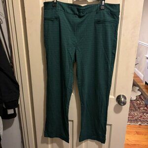BetaBrand 4-Pocket Dress Pant Yoga Pant Green Zig Zag XXL